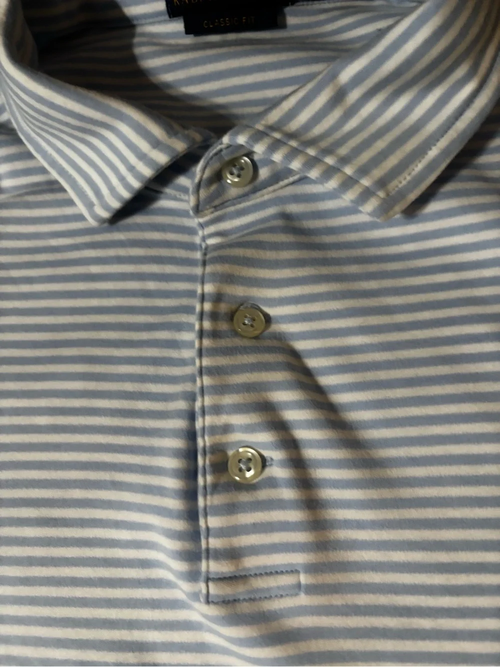 Polo by Ralph Lauren Short Sleeve Striped Polo Shirt - White/Light Blue